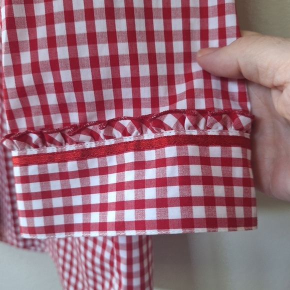 Spieth & Wensky Womens Check Ruffle Emboirdered Button Front Top Size 48/XL - Picture 7 of 9